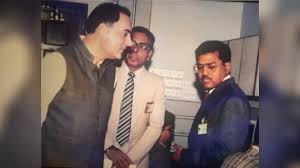 Ajit Dhobhal with Rajiv Gandhi